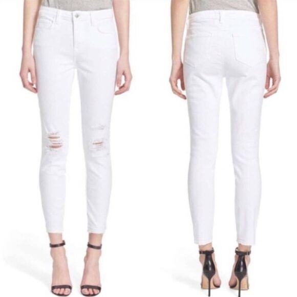 L’AGENCE Margot High Rise Destroyed Knee Vintage Off Skinny Jeans Sz 25 NWT - Picture 12 of 12
